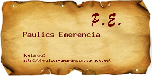 Paulics Emerencia névjegykártya